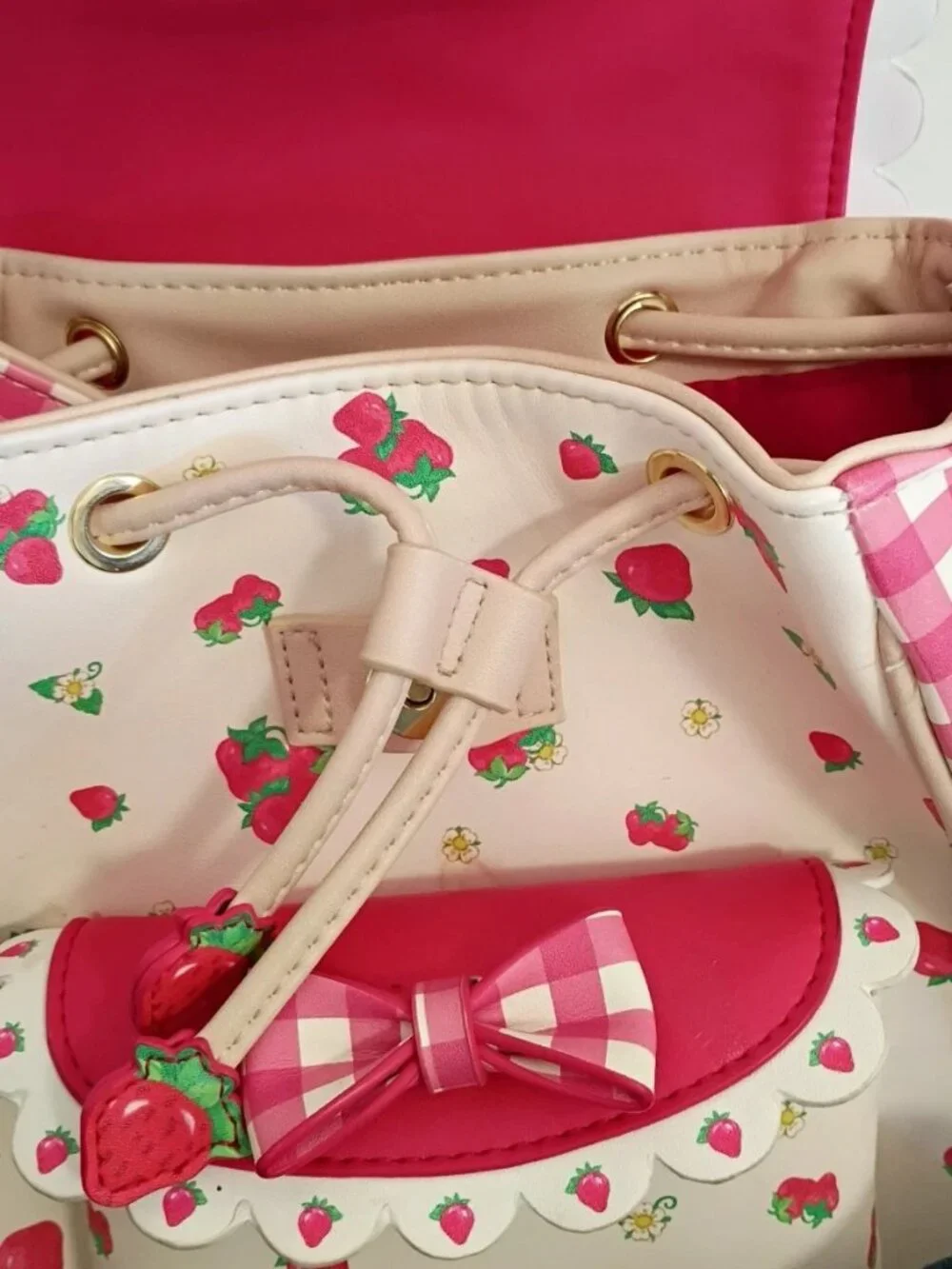 Strawberry Shortcake Gingham Mini Backpack Hot Topic Rare Official